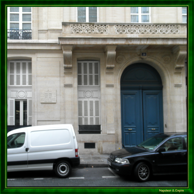 3 rue neuve Bellechasse, Paris. Adresse de Monge entre 1811 et 1818