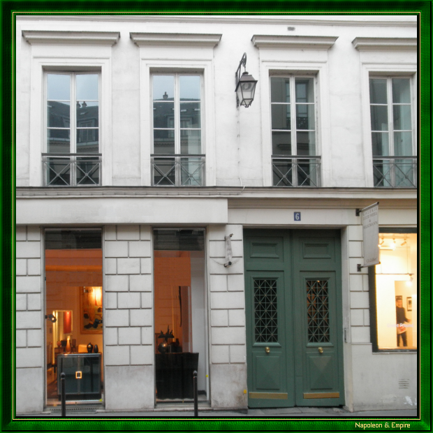 6 rue Bonaparte, Paris. Adresse du peintre Gérard de 1813 à 1833