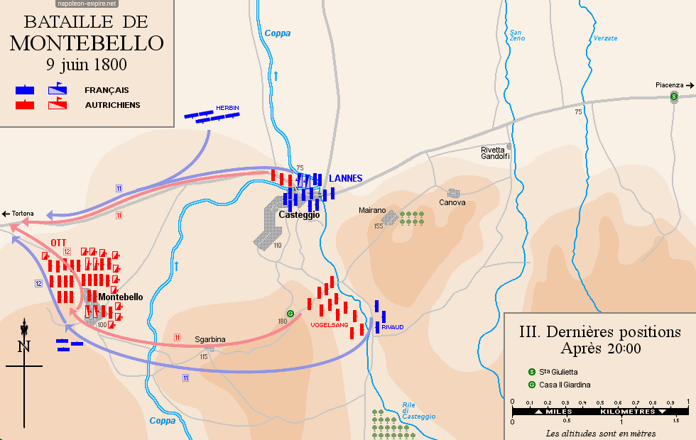 Batailles napoléoniennes - Carte de la bataille de Montebello - 