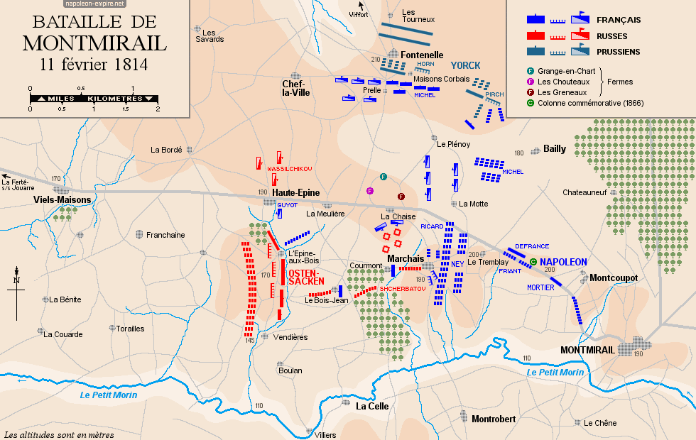Batailles napoléoniennes - Carte de la bataille de Montmirail