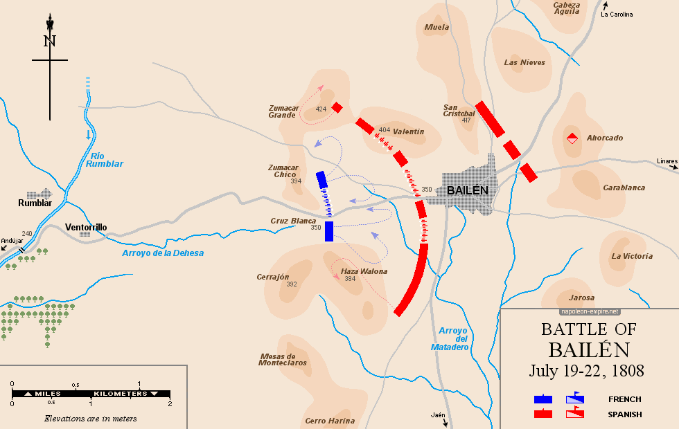 Napoleonic Battles - Map of the battle of Bailén