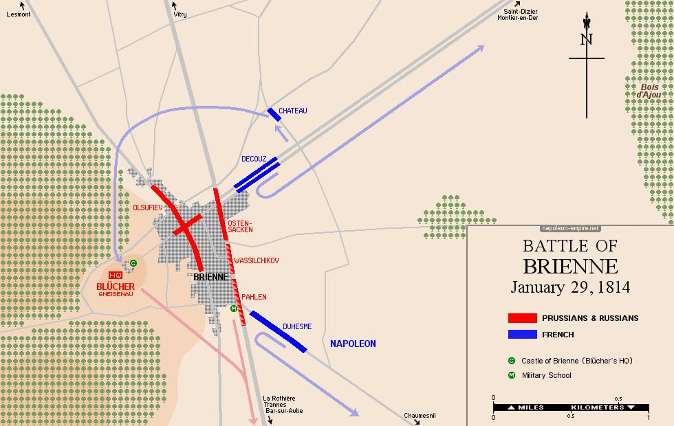 Napoleonic Battles - Map of the battle of Brienne