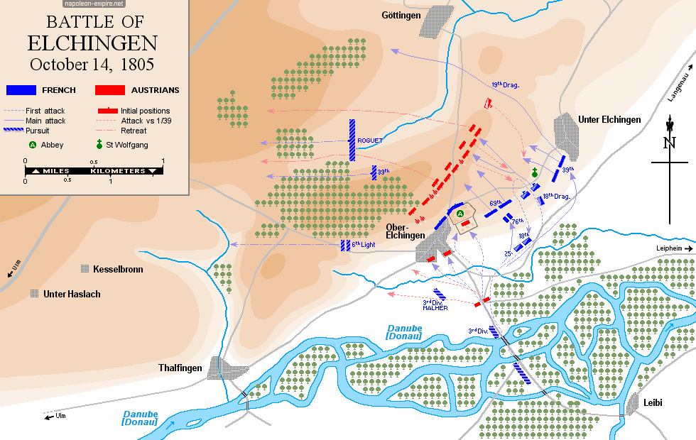 Napoleonic Battles - Map of the battle of Elchingen