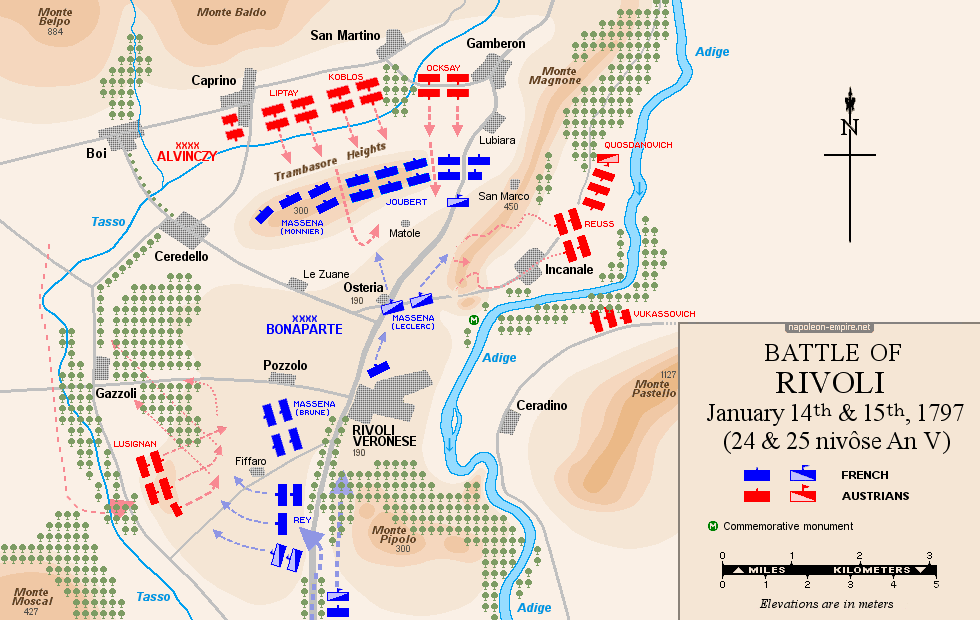Napoleonic Battles - Map of the battle of Rivoli