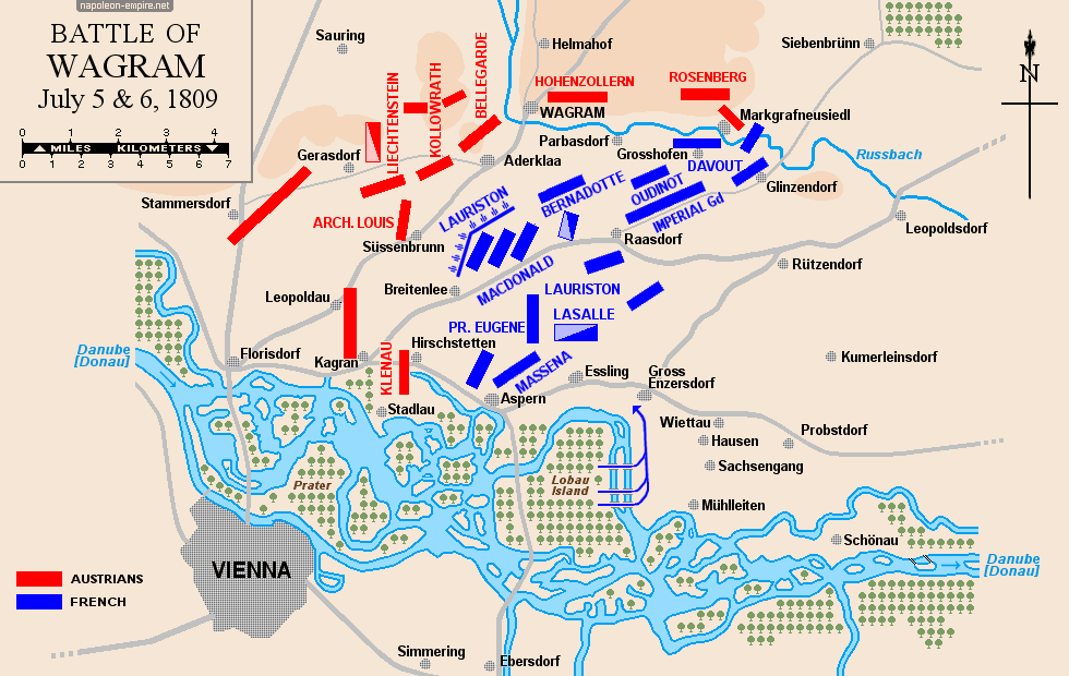 Napoleonic Battles - Map of the battle of Wagram