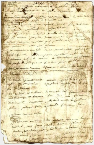 Page manuscrite du testament de Napoléon Ier