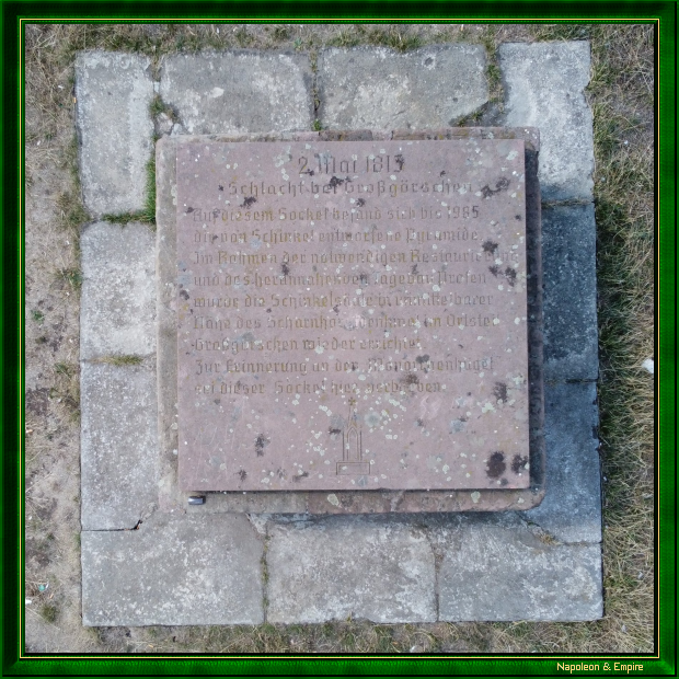 Plaque on the top of the monument to the Monarchenhügel