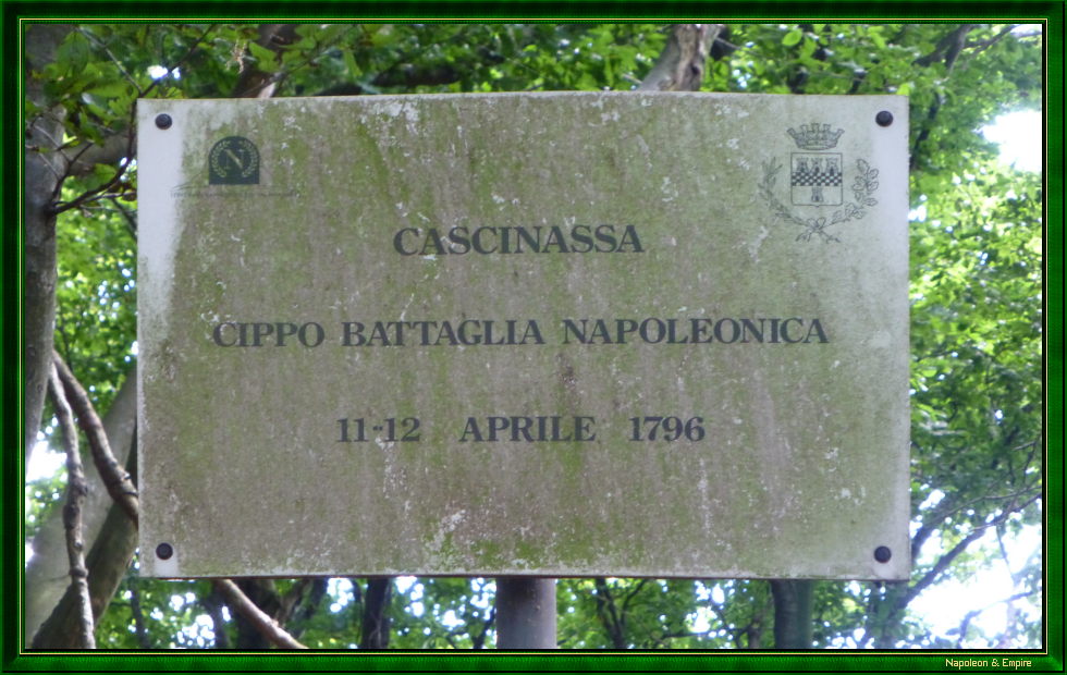 Plaque near Cippo di Napoleone