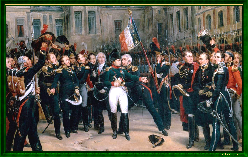 Les adieux de Napoléon à la garde impériale, le 20 avril 1814, par H. Vernet