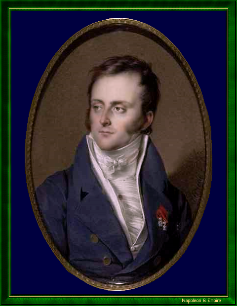 "Charles Angélique François Huchet de La Bédoyère". XIXth century miniature.