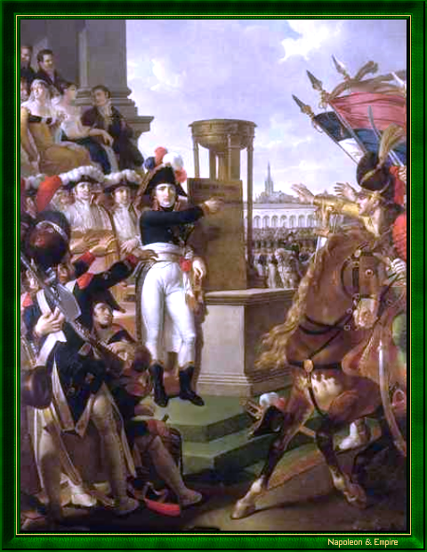 General Bonaparte proclaiming the Cisalpine Republic in Milan, by L. Lafitte