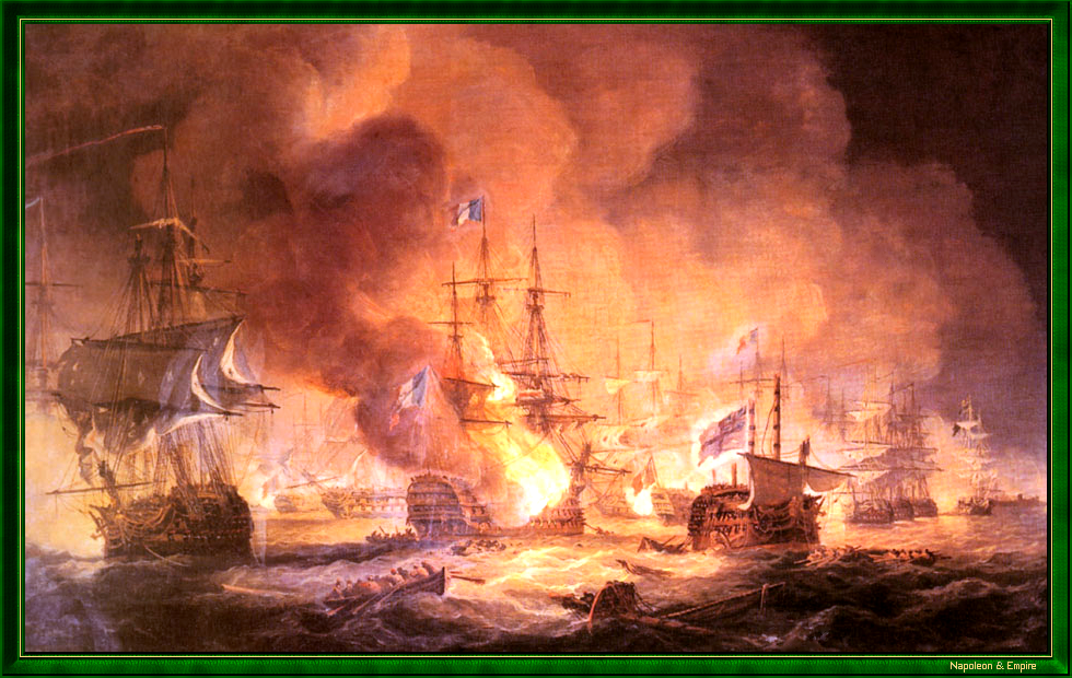 Napoleonic Battles - Picture of the battle of the Nile (Battle of Abukir Bay) - 