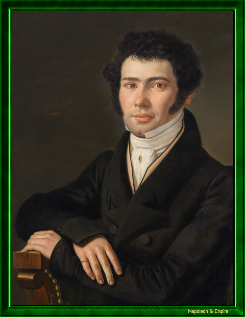 "Gaspare Spontini". Peint en 1828 par Andreas Hall (Vienne vers 1800 - ? 1874).