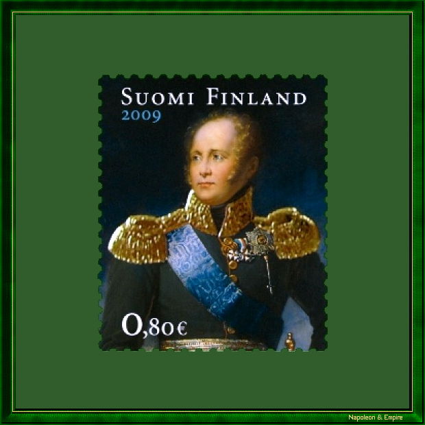 Finnish stamp with the image of Alexander I