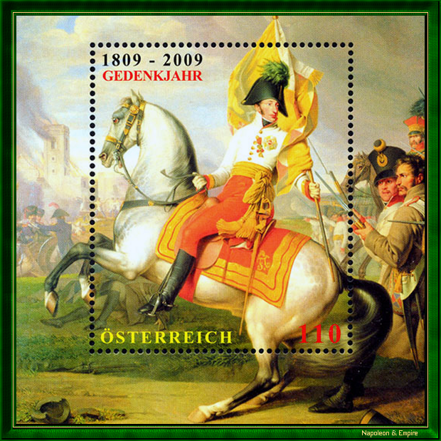 Timbre autrichien représentant l'archiduc Charles d'Autriche