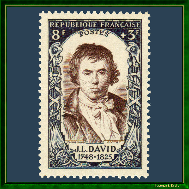 Timbre français de 8 francs représentant Jacques-Louis David