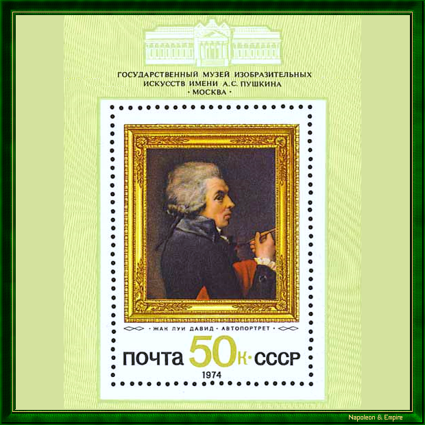 Timbre émis en URSS représentant Jacques Louis David